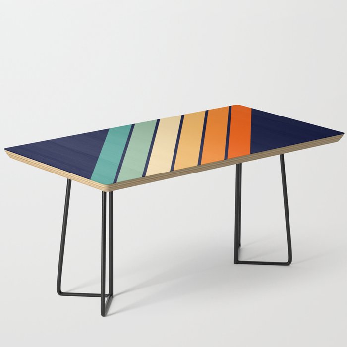Farida - 70s Vintage Style Retro Stripes Coffee Table