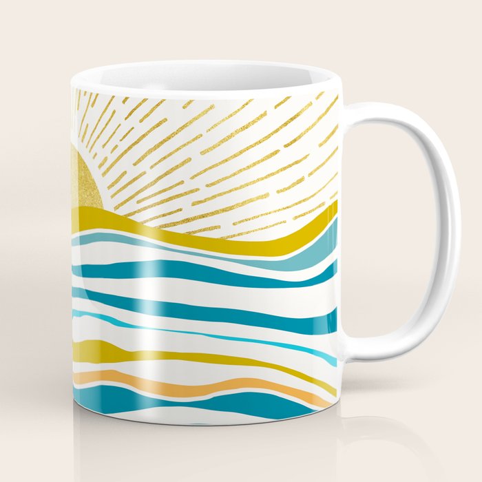 Sunrise At Sea Abstract Landscape Coffee Mug
