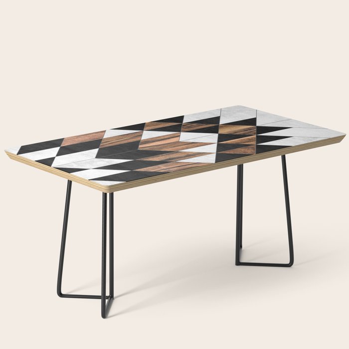 Urban Tribal Pattern No.9 - Aztec - Concrete And Wood Coffee Table