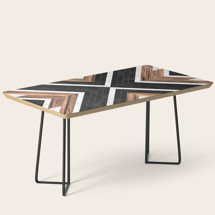 Urban Tribal Pattern No.1 - Concrete And Wood Coffee Table