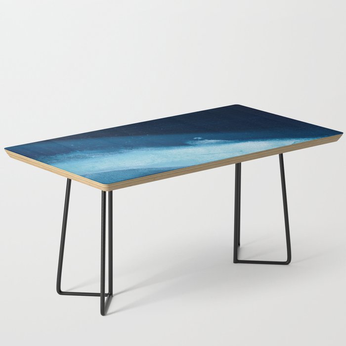 Believe: A Minimal, Abstract Painting In White And Blue By Alyssa Hamilton Art  Coffee Table