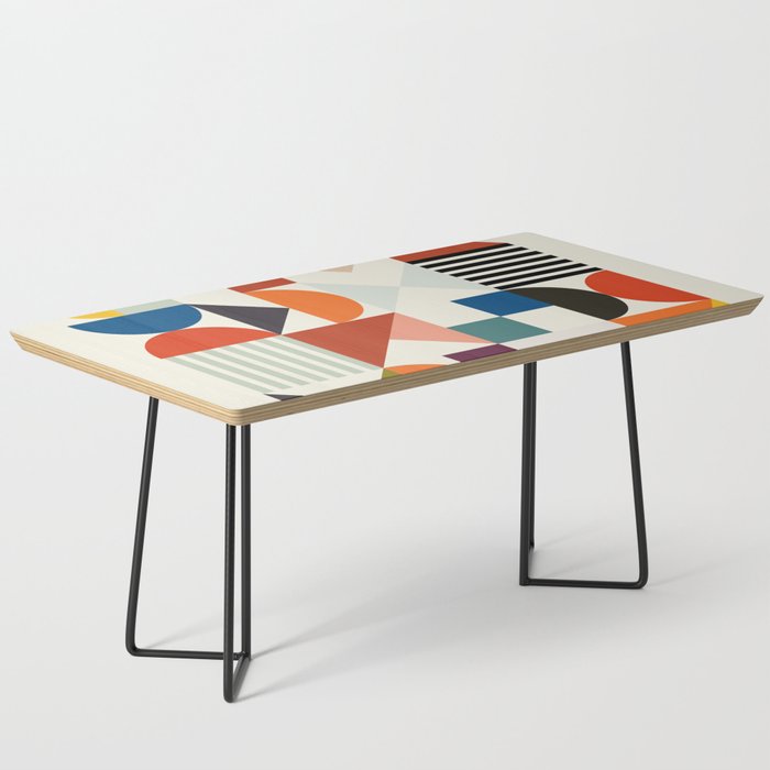 Mid Century Retro Shapes Geometric Coffee Table