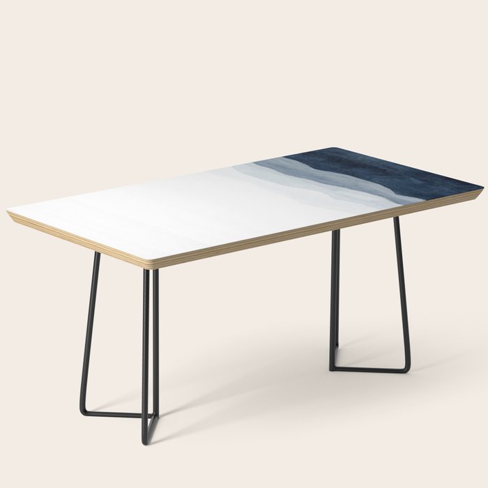 Indigo Abstract Watercolor Mountains Coffee Table