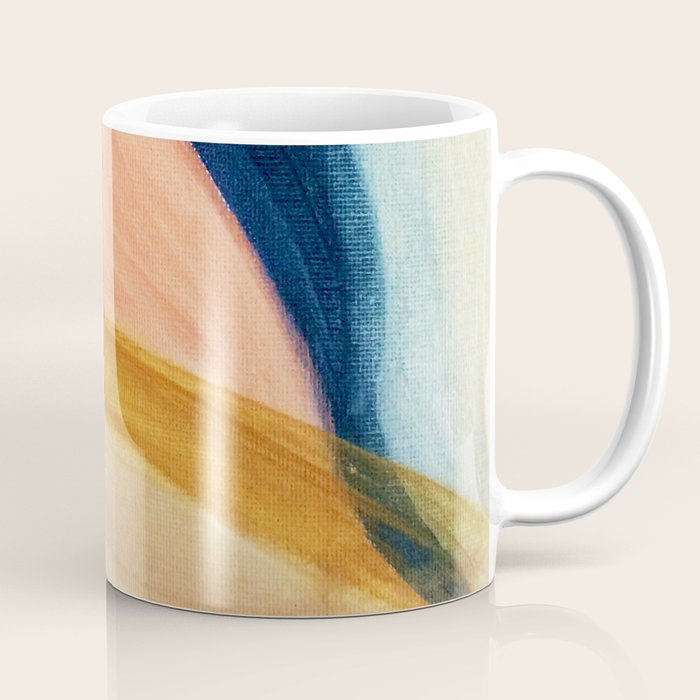 Slow As The Mississippi - Acrylic Abstract With Pink, Blue, And Brown Coffee Mug