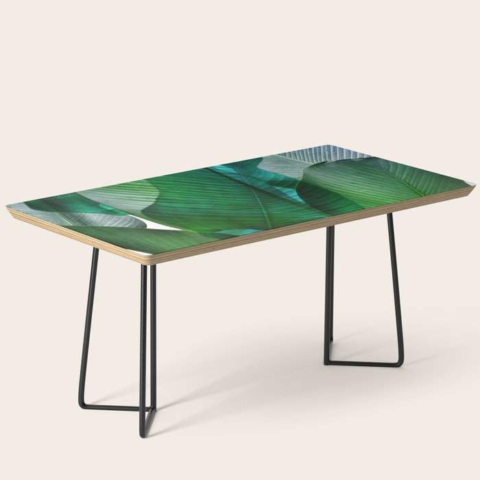 Palm Leaf Jungle Bali Banana Palm Frond Greens Coffee Table
