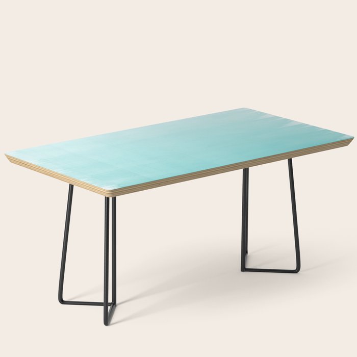 Modern Teal Watercolor Gradient Ombre Brushstrokes Pattern Coffee Table