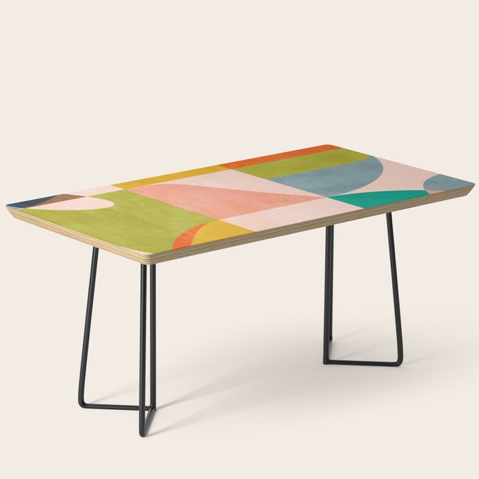 Mid Century Abstract Shapes Spring I Coffee Table