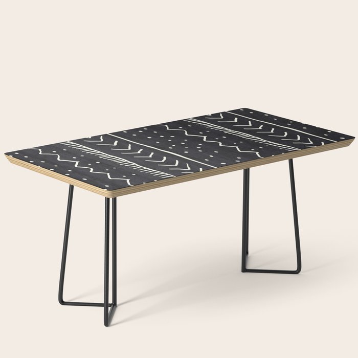 Cute Geometric Stripe In Black And White Coffee Table