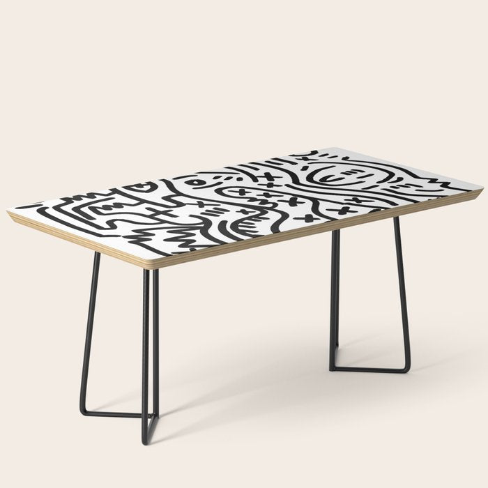 Graffiti Street Art Black And White Coffee Table