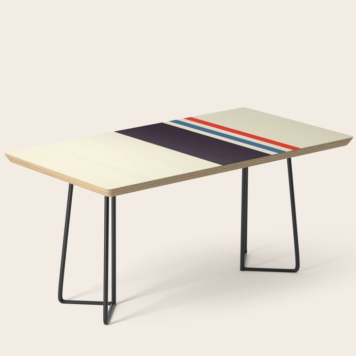 Classic Minimal Racing Car Retro Stripes - Furaribi Coffee Table