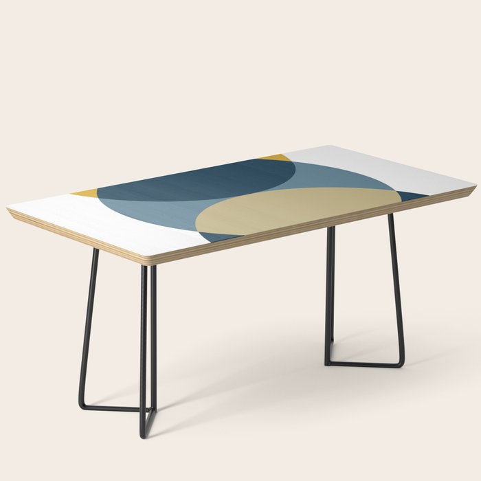 Rise Of The Sun - Yellow, Blue, Geometric Art Coffee Table
