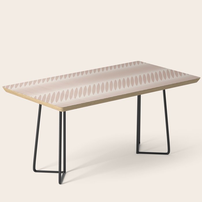 Palm Leaf Pattern - Neutral Beige Coffee Table