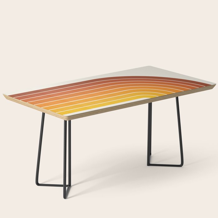 Gradient Arch Ix Retro Orange Mid Century Modern Rainbow Coffee Table