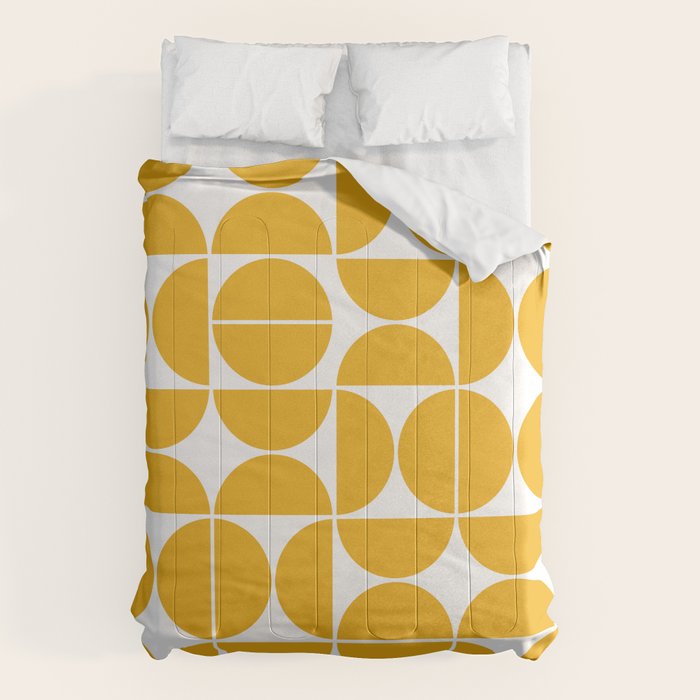 Mid Century Modern Geometric 04 Yellow Comforter