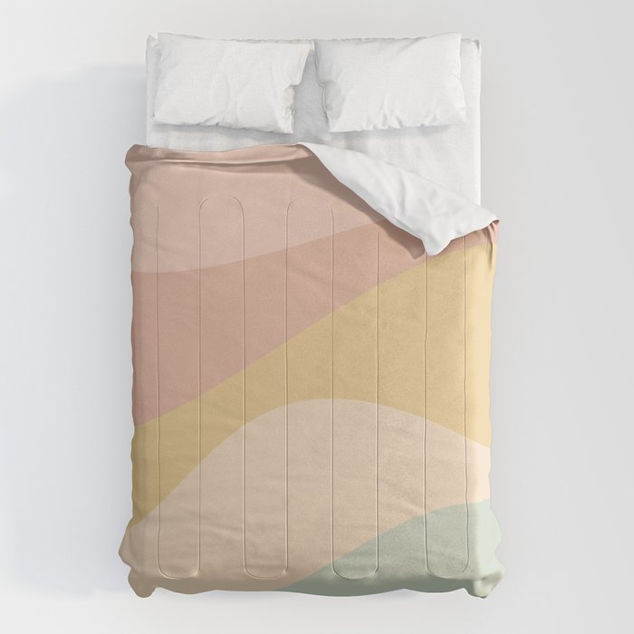 Abstract Color Waves - Neutral Pastel Comforter