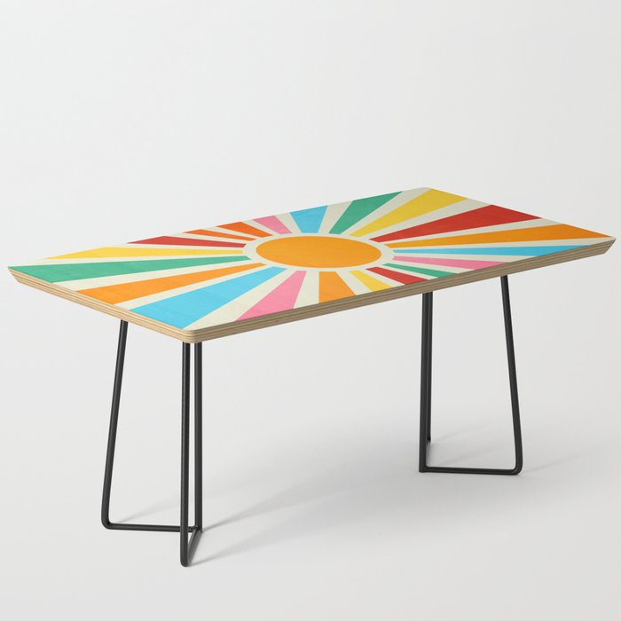 Retro Sunrise: Rainbow Edition Coffee Table