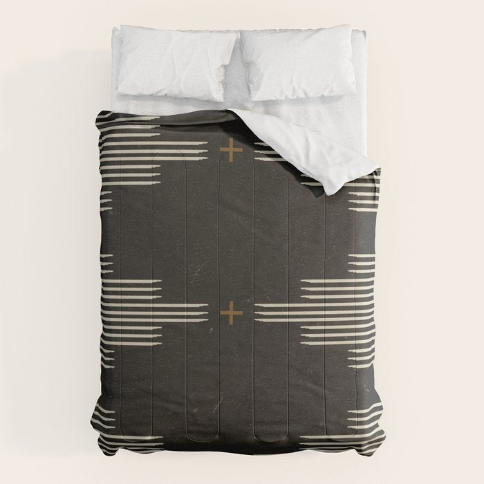 Southwestern Minimalist Black & White Comforter