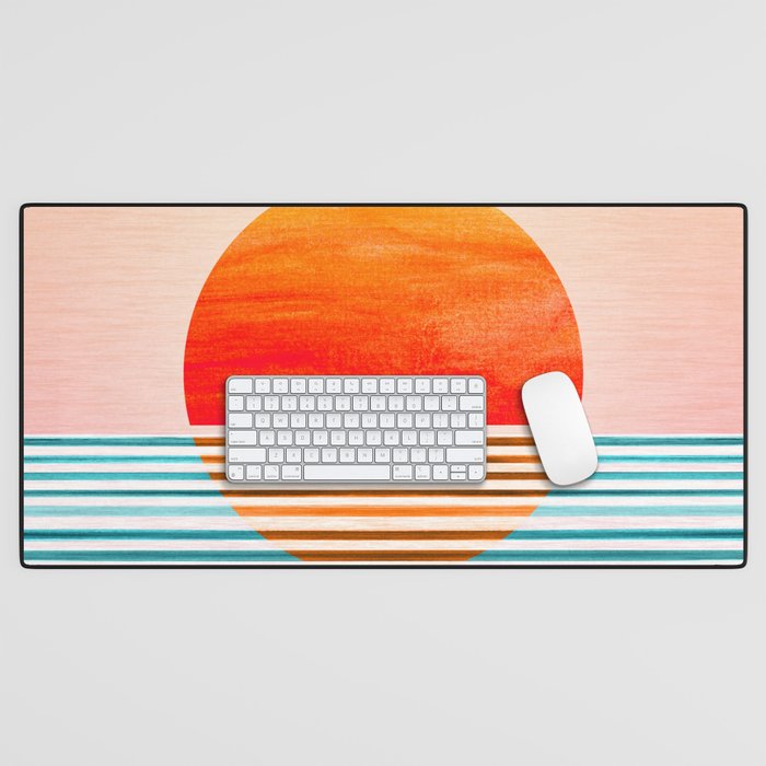 Minimalist Sunset Iii / Abstract Landscape Desk Mat