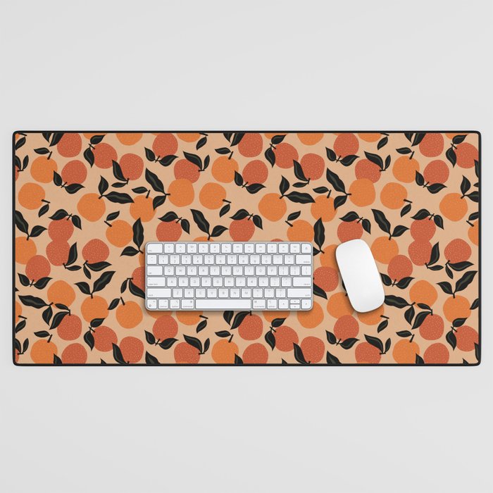 Seamless Citrus Pattern / Oranges Desk Mat