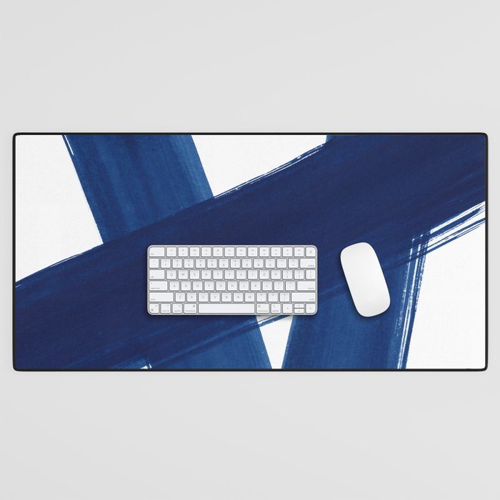 Indigo Abstract Brush Strokes | No. 4 Desk Mat