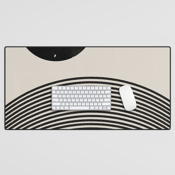 Woodblock Art, Mid Century Illustration Desk Mat