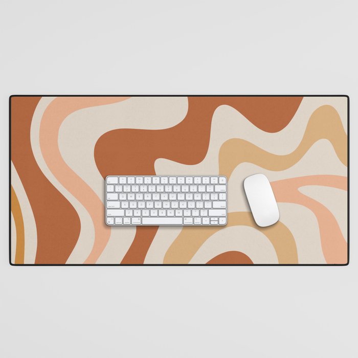 Liquid Swirl Abstract In Earth Tones Desk Mat