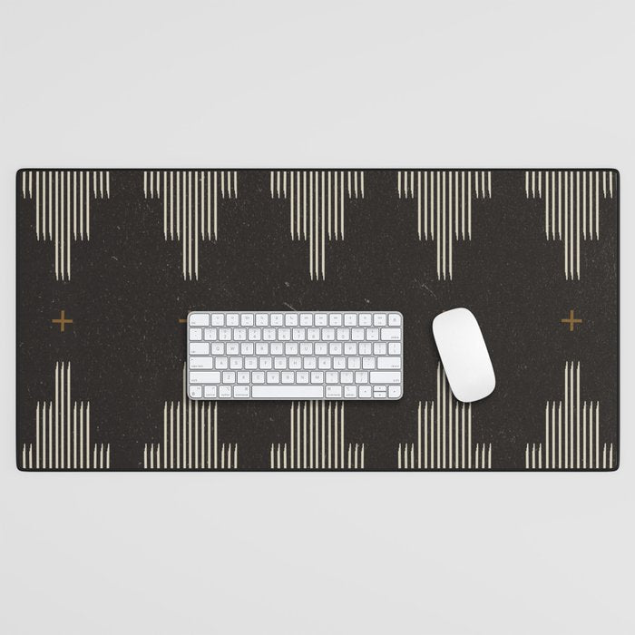 Southwestern Minimalist Black & White Desk Mat
