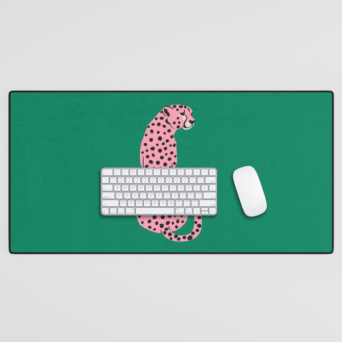 The Stare: Pink Cheetah Edition Desk Mat