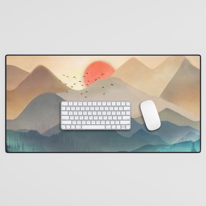 Wilderness Becomes Alive At Night Desk Mat