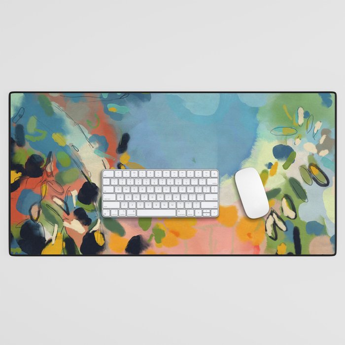 Garden With Sea View And Olive Tree Desk Mat