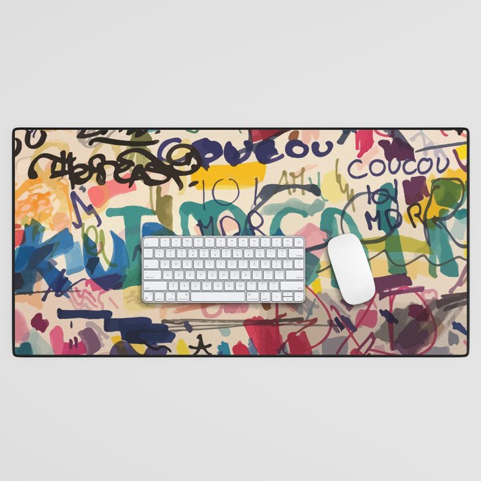 Urban Graffiti Paper Street Art Desk Mat