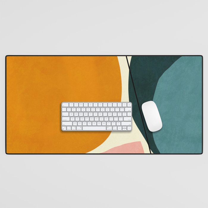 Shapes Geometric Minimal Painting Abstract Desk Mat