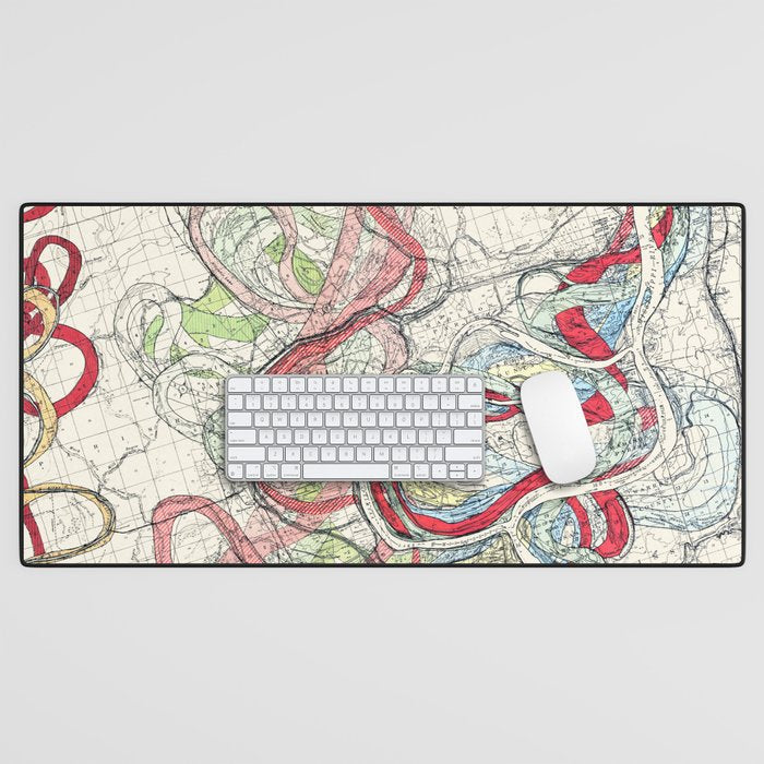 Vintage Map Of The Mississippi River Desk Mat