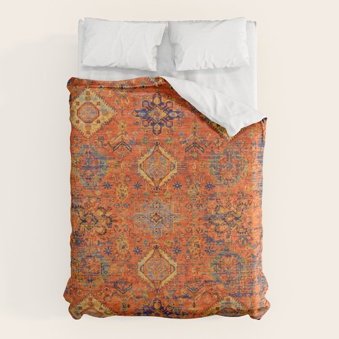 Oriental Vitange Moroccan Rug Design Duvet Cover