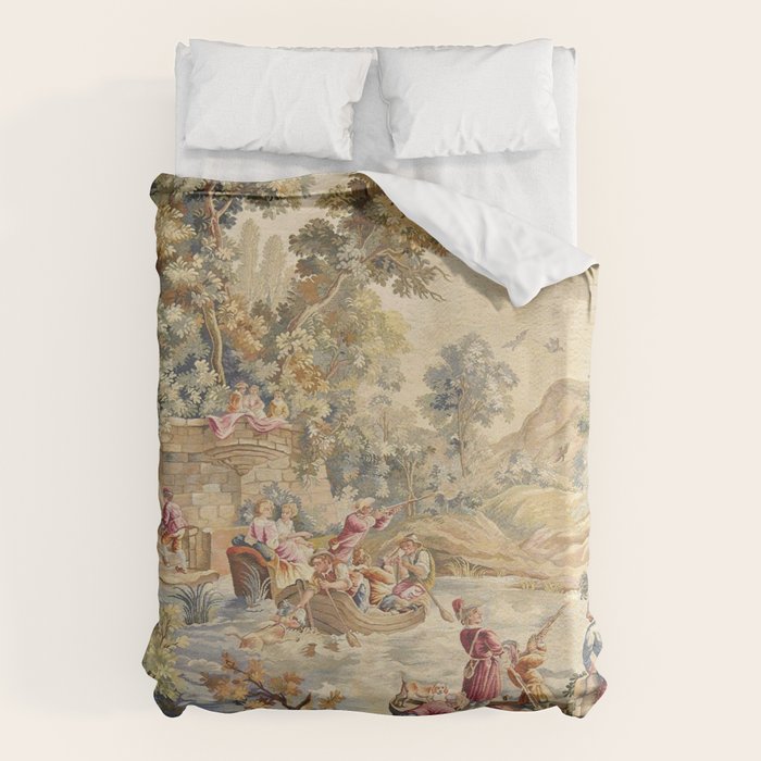 Antique Aubusson Louis Xv French Tapestry Duvet Cover