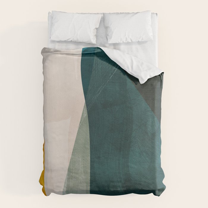 Mid Century Shapes Abstract Painting 3 Duvet Cover