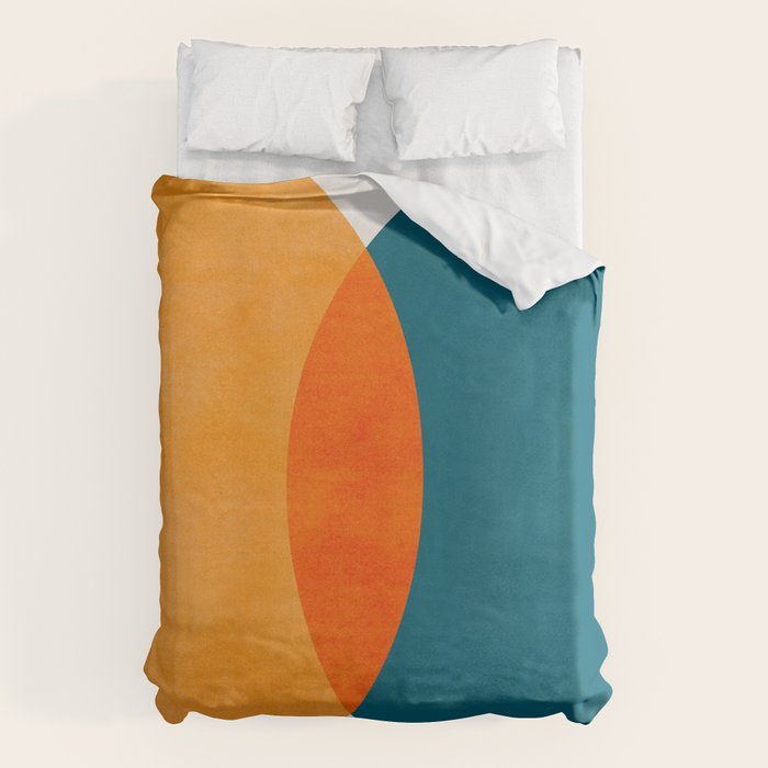 Mid Century Eclipse / Abstract Geometric Duvet Cover
