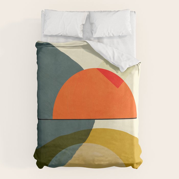 Mid Century Geometric Modern Painting Abstract Ii Duvet Cover