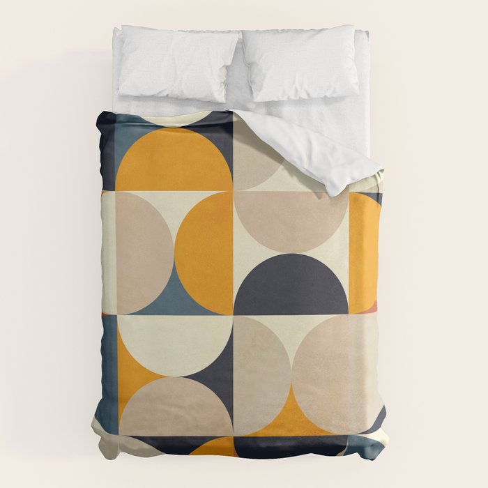 Mid Century Abstract Shapes Fall Winter 1 Duvet Cover
