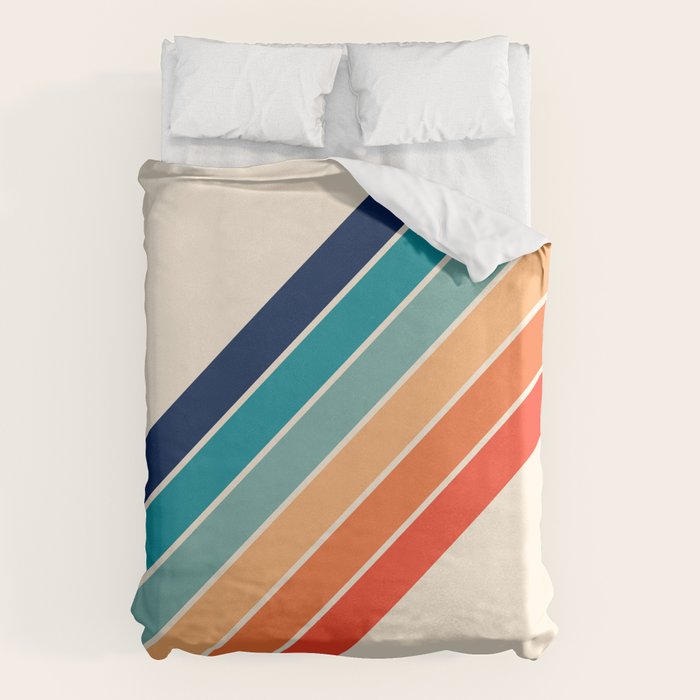 Karanda - 70s Style Classic Retro Stripes Duvet Cover
