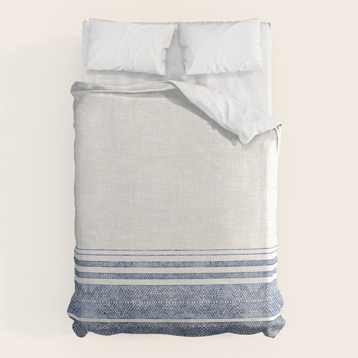 French Linen Chambray Tassel Duvet Cover