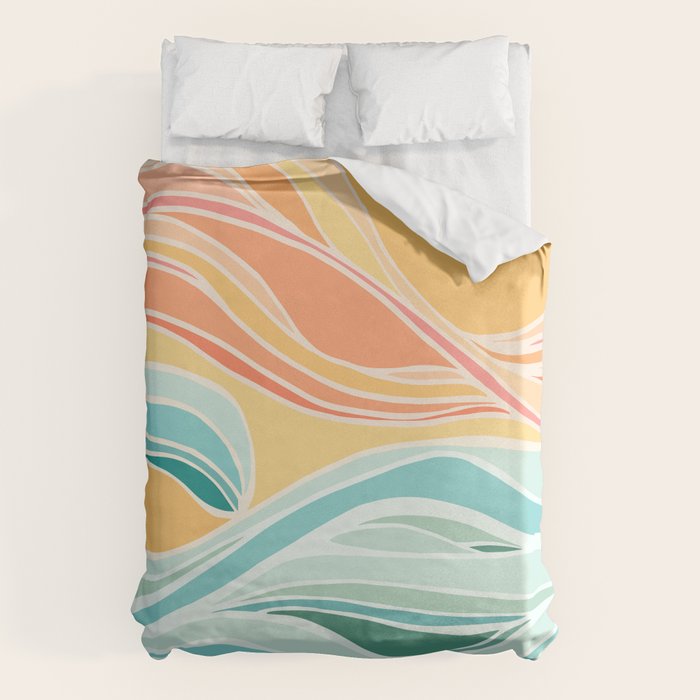 Sea And Sky Abstract Landscape Duvet Cover