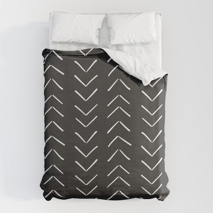 Boho Big Arrows In Black And White Duvet Cover
