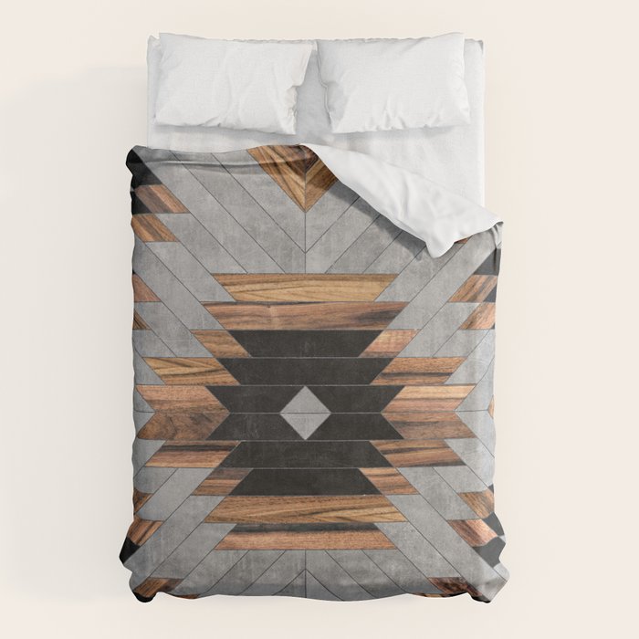 Urban Tribal Pattern No.6 - Aztec - Concrete And Wood Duvet Cover