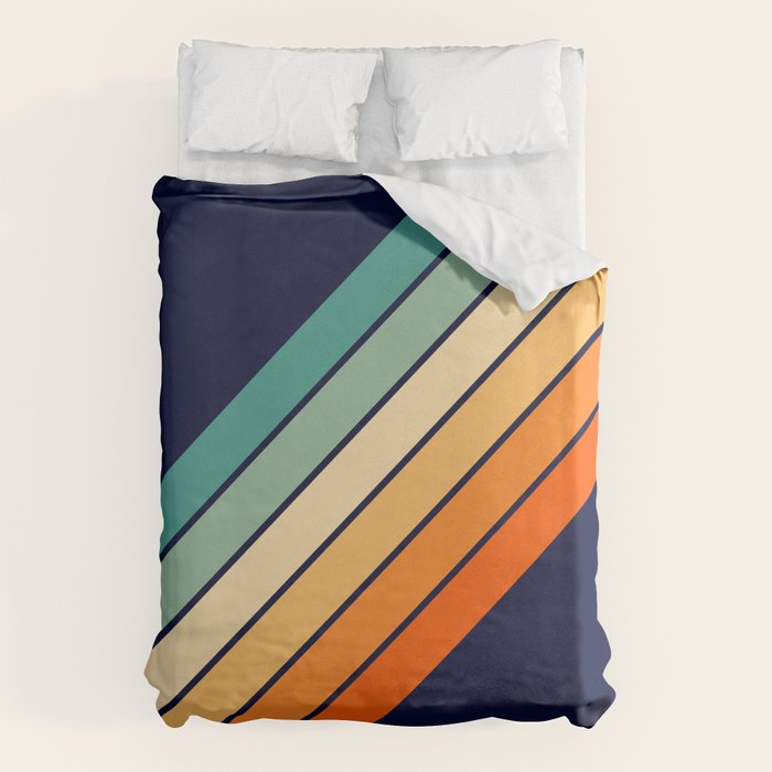 Farida - 70s Vintage Style Retro Stripes Duvet Cover