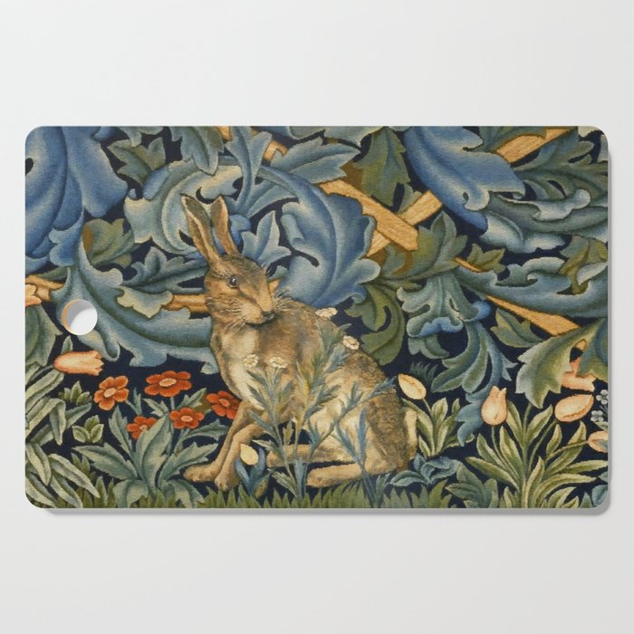 William Morris Forest Rabbit , Morris Floral Cutting Board