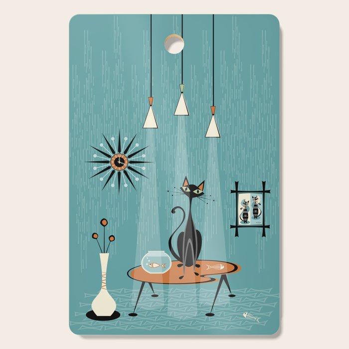 Mid Century Mishchief/ Cat Red Handed I Cutting Board