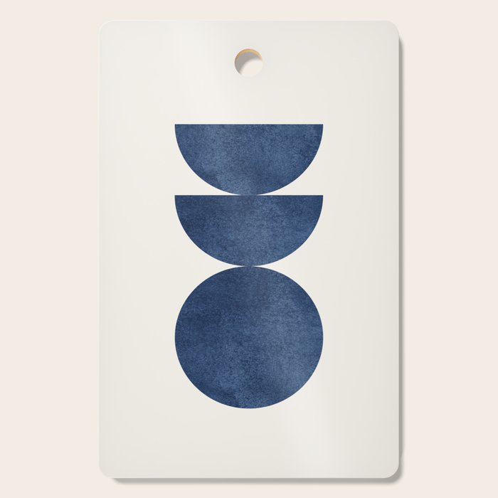 Woodblock Navy Blue Mid Century Modern Cutting Board