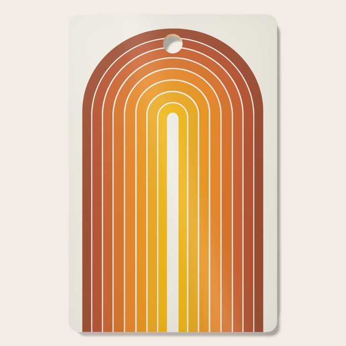 Gradient Arch Ix Retro Orange Mid Century Modern Rainbow Cutting Board