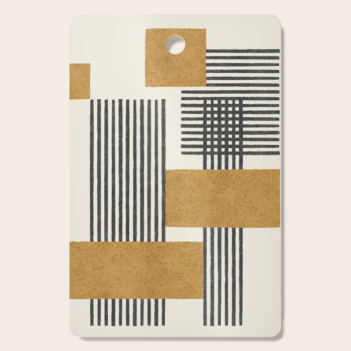Stripes And Square Composition - Abstract Cutting Board